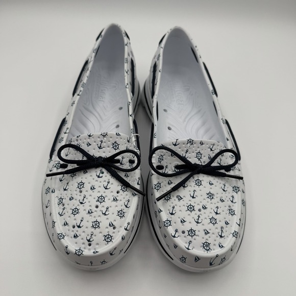 Skechers Cali Gear Ultra Go Walk 5 Boat Shoes Womens Sz 8 White Nautical Anchors - Picture 5 of 10